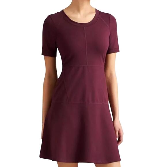 Athleta En Route Dress Ponte Knit Fit and Flare Activewear Chianti Burgundy M - Picture 12 of 12